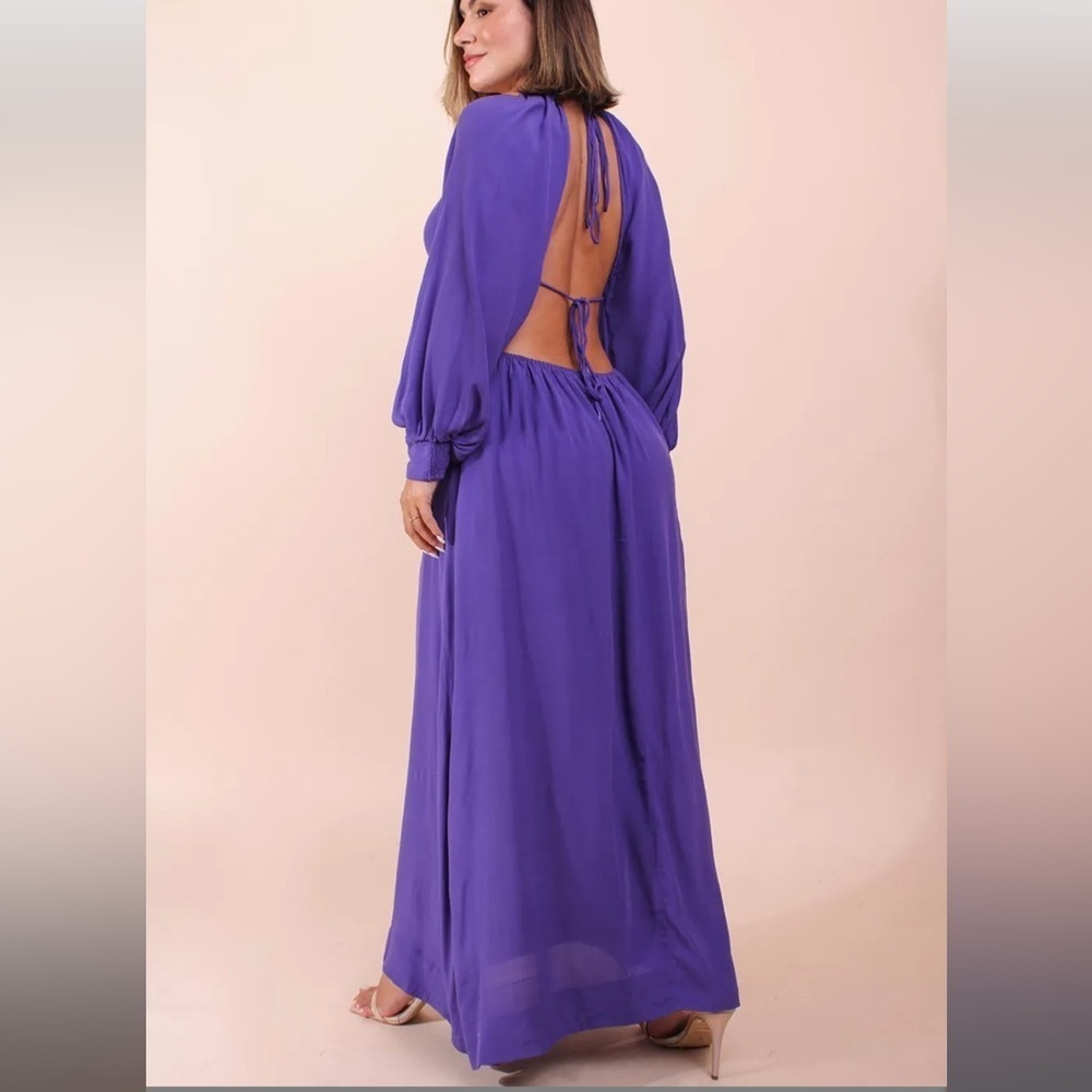 FARM Rio Purple Long Dress Size M - Picture 2 of 12